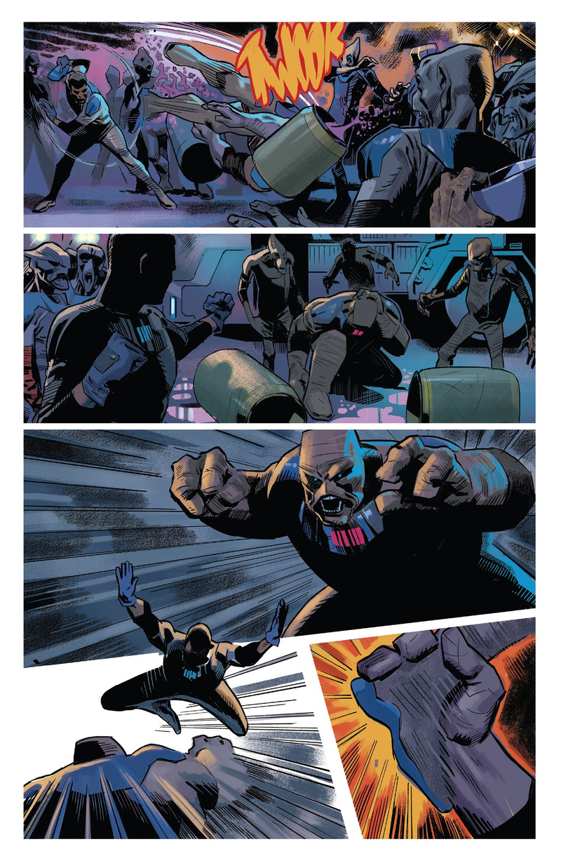 T’Challa getting into a fight with another prisoner.